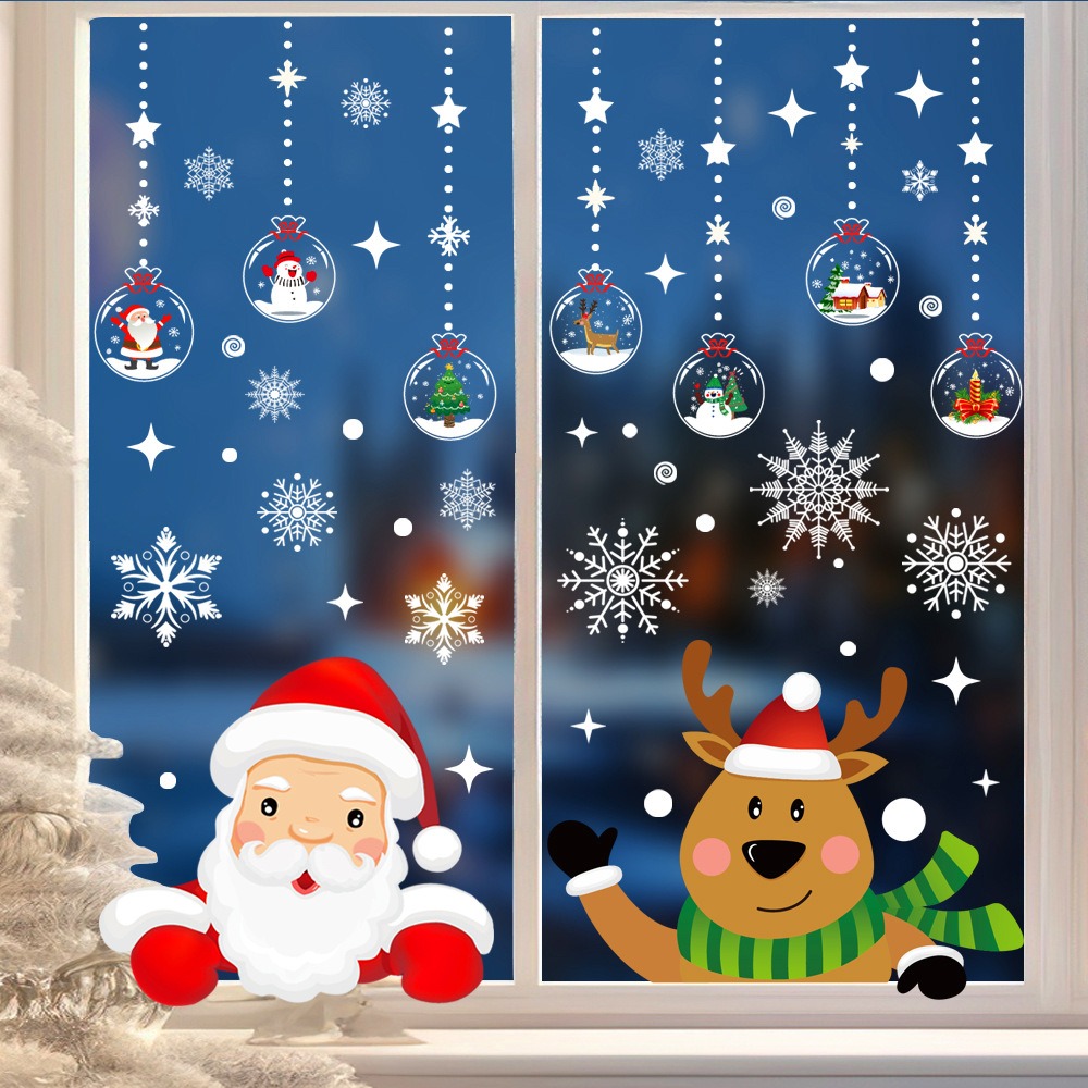 Snowflake Window Decal - Naklejka na okno Święty Mikołaj z