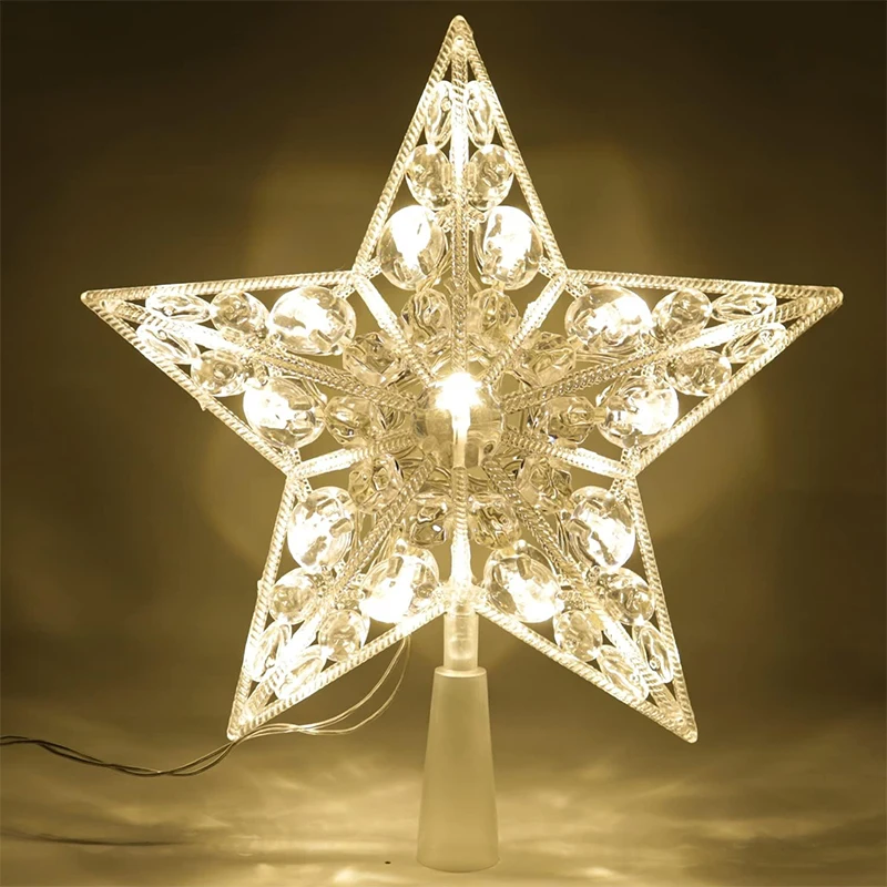 Star Tree Topper - 15cm Świąteczna Dekoracja Świecąca Gwiazda na