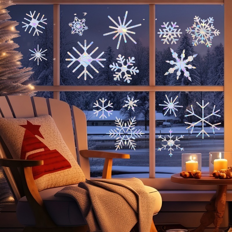 Snowflake Window Decal - Świąteczne naklejki elektrostatyczne na okno z