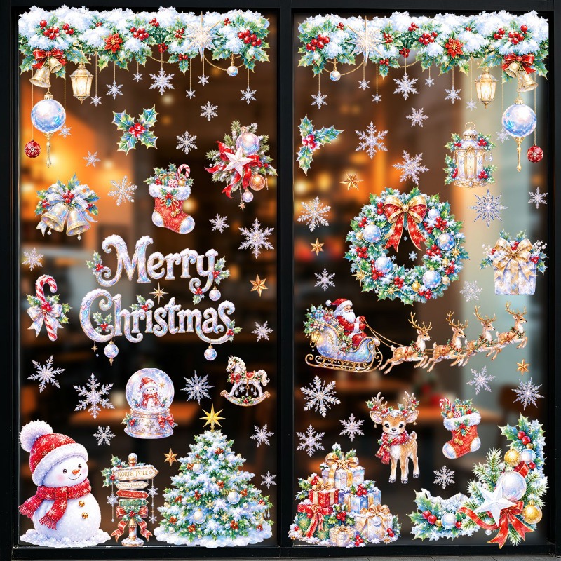 9 arkuszy świątecznych nakleje – Snowflake Window Decal recenzja i cena