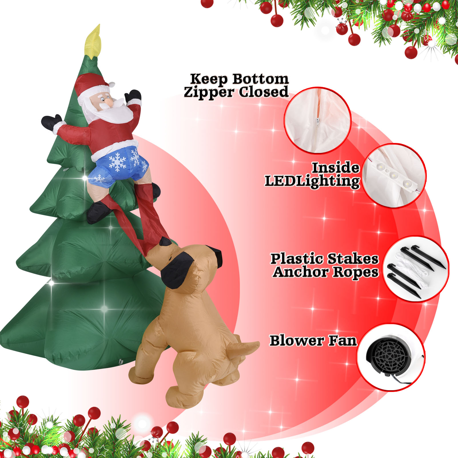 Świąteczny dmuchany pies z Mik – Christmas Lights Outdoor recenzja i cena